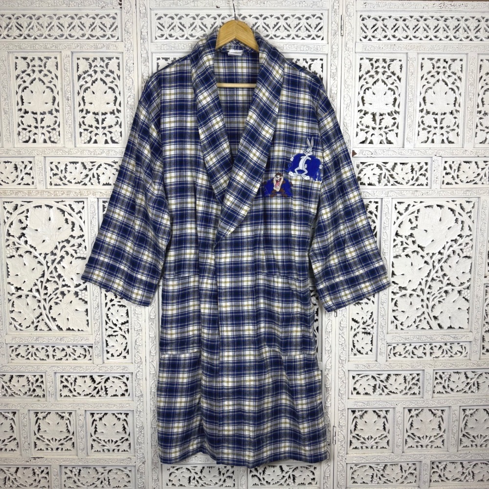 Vtg Warner Bros Studio Store 90's Looney‎ Tunes Belted Robe Sz Adult S/M